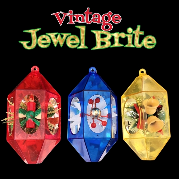 Vintage Holiday Vintage 95s Jewel Brite Plastic Diorama Christmas